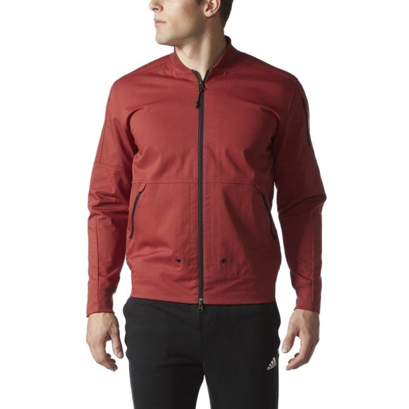 Adidas Mens Twill Bomber Jacket Size Large - Picture 1 of 8